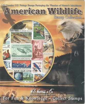 American Wildlife U.S. postage stamp collection packet.