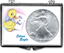 It's a Boy snaplock gift display case for American Silver Eagle.