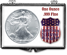 American silver eagle flag shield snaplock coin display case.