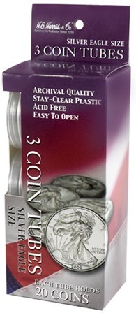American Silver Eagle clear storage tubes