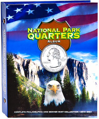 National Park Quarters collector's album, full color
