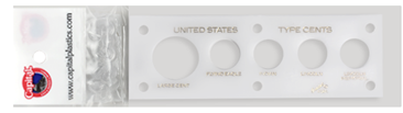 US-type cent coin holder in white.