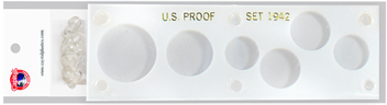1942 U.S. Prooft coin set holder, 2 nickel slots, in white