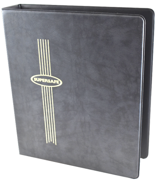 Supersafe coin collecting binder in grey