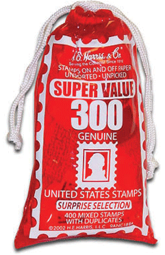 Bag of 300 U.S. postage stamps