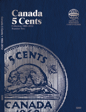 Canadian 1865-2014 5-cent coin collecting folder.