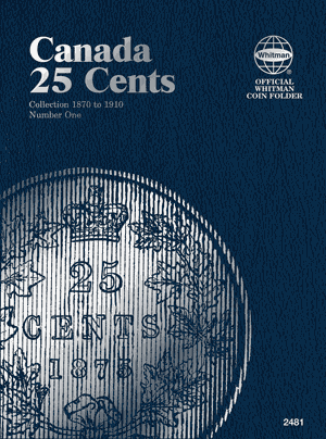 Canadian 25-cent coin collecting folders.
