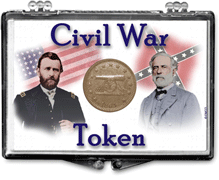 Civil War token snaplock coin display case.