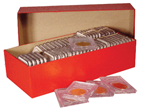 Box for coin slabs, red.