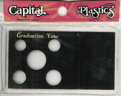 Graduation year stand-up photo and coin holder, black