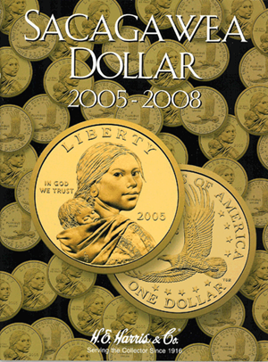 H.E. Harris 2005-2009 Sacagawea Dollar Coin folder, color