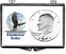 Eisenhower silver dollar snaplock coin display case