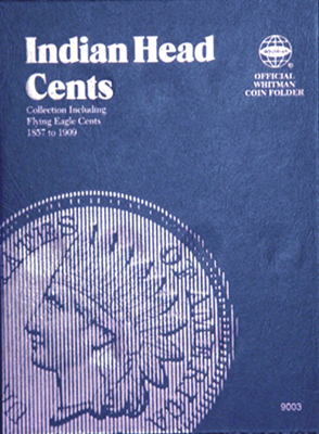 Indian Head Cents coin collecting folder, Whitman classic blue