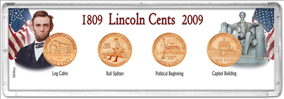 Lincoln Bicentennial snaplock Lincoln Cent snaplock case.