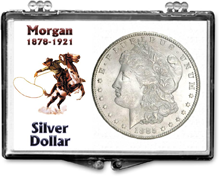 1876-1921 Morgan Siver Dollar snaplock coin display case.