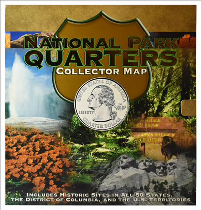 National Park Quarter foam coin collector's map.