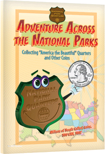 Adventures Across the Nation's Park book and coin album for kids.