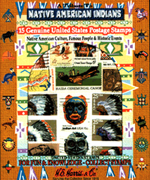 Native American U.S. stamp collecting packet.