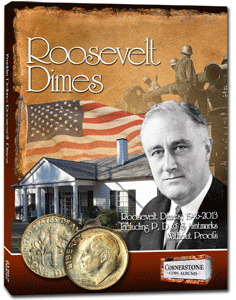 Roosevelt dime color coin collector's album.