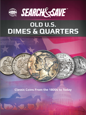 Search & Save coin collecting album for old U.S. dimes and quarters.