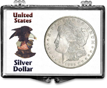 U.S. silver dollar coin snaplock coin display case