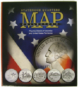 State series quarter coin collector's compact map folder.