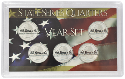 State quarters 5-hold frosted display case.