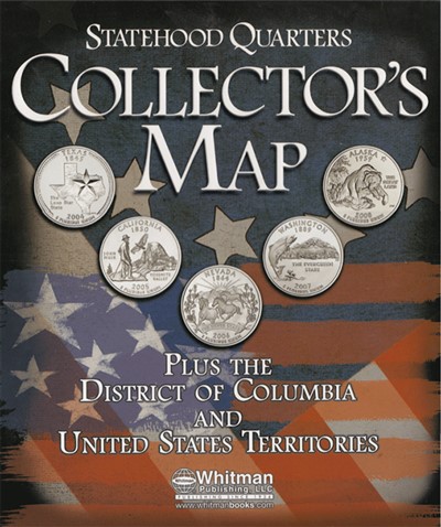 Statehood quarters large US coin collecting map