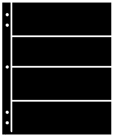 Super Safe 4-row stamp stock sheet, black. 61mm rows.